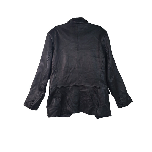 Pronto Uomo Black Leather Jacket M Soft Old Hollywood Luxe-on-Luxe Classic Smart - Picture 2 of 10